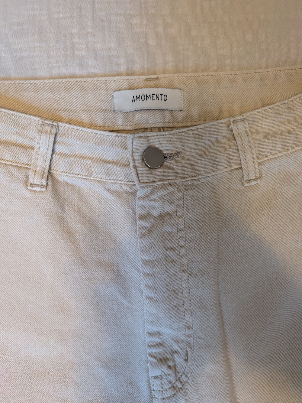 Amomento Women's Cream Colour Jeans
